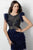 Jovani - Feathered Embellished Jewel  Sheath Cocktail Dress 62145 In Blue