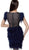 Jovani - 62145 Embellished Jewel Neck Feathered Sheath Dress in Blue
