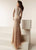 Jasz Couture - 6214 Long Sleeved Sheath Embellished Gown In Neutral