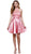 Illusion Laced Halter Short Prom Dress