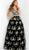 Jovani - 62171 Floral Embroidered Deep V-neck Ballgown In Black and Multi-Color
