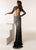 Jasz Couture - 6217 Long Sleeve Ornate Two-Piece Sheath Gown In Black and Silver