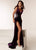 Jasz Couture - 6218 Deep V-neck Side Embellished Velvet Gown In Purple