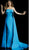 Jovani - 62202 Strapless Straight Neck Dress With Train In Blue