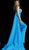 Jovani - 62202 Strapless Straight Neck Dress With Train In Blue