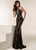 Jasz Couture - 6220 Beaded Lace Halter Neck Sheath Dress In Black