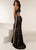 Jasz Couture - 6220 Beaded Lace Halter Neck Sheath Dress In Black