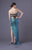 Alyce Paris - 6223 Strapless Sequined Asymmetrical High Low Gown In Gray and Green