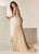 Jasz Couture - 6225 Beaded High Neck Jersey Sheath Dress In Neutral