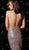 Jovani - 62291 Plunging Illusion Sequin Sheath Cocktail Dress in Pink