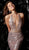 Jovani - 62291 Plunging Illusion Sequin Sheath Cocktail Dress in Pink
