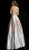 Jovani - 62297 Ombre Sequined Deep Halter V-neck Ballgown In Pink and Gold