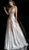 Jovani - 62297 Ombre Sequined Deep Halter V-neck Ballgown In Pink and Gold