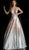 Jovani - 62297 Ombre Sequined Deep Halter V-neck Ballgown In Pink and Gold