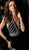 Jovani - Plunging Halter Open Back Fringed Cocktail Dress 62303 in Black and Silver