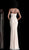 Jovani - 62306 Plunging Sweetheart Stripe-Beaded Gown in Nude