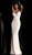 Jovani - 62306 Plunging Sweetheart Stripe-Beaded Gown in Nude