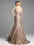 Mac Duggal Couture - 62315 Illusion Quarter Sleeve Trumpet Gown In Brown and Neutral