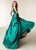 Jasz Couture - 6232 Sleeveless Plunging V-Neck Satin Ballgown In Green