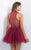 Intrigue - Beaded Illusion High Neckline Fit and Flare Dress 100 in Red