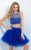 Intrigue - Two-Piece Embellished Jewel Neckline Dress 110 in Blue