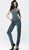 Jovani - 62346 Metallic Halter Fitted Jumpsuit In Blue