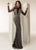 Jasz Couture - 6234 Jeweled Long Sleeve Sheath Dress In Black and Gold