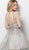 Jovani - 62396 Beaded Embroidered Sleeveless V Neckline Cocktail Dress in SIlver