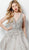 Jovani - 62396 Beaded Embroidered Sleeveless V Neckline Cocktail Dress in SIlver