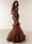 Jasz Couture - 6241 Beaded Deep Sweetheart Mermaid Dress In Brown