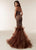 Jasz Couture - 6241 Beaded Deep Sweetheart Mermaid Dress In Brown
