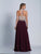 Dave & Johnny - A6242 Two-Piece Beaded Haltered Gown in Red