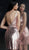 Jovani - 62478 Plunging Neckline Sequin Ornate Cocktail Dress in Pink