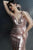 Jovani - Sequined Plunging V-Neck Cocktail Dress 62478 In Pink and Gold