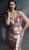 Jovani - 62478 Plunging Neckline Sequin Ornate Cocktail Dress in Pink