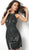 Jovani - 62479 Embellished Halter Neck Sheath Cocktail Dress in Gray