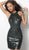 Jovani - 62479 Embellished Halter Neck Sheath Cocktail Dress in Gray