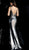 Jovani - 62487 Sequined Deep V-neck Trumpet Dress With Train in Gray