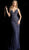 Jovani - 62497 Sleeveless Beaded Plunging V-neck Trumpet Dress in Blue