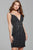 62498 Beaded Deep V-neck Sheath Dress