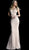 Jovani - 62499 Allover Sequin V Neck Sheath Gown In Neutral