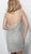 Jovani - 62503 Cowl Beaded Sheath Cocktail Dress in Silver