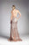 Cinderella Divine - 62515 Sequined High Halter Evening Gown In Neutral