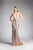 Cinderella Divine - 62515 Sequined High Halter Evening Gown In Neutral