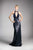 Cinderella Divine - 62515 Sequined High Halter Evening Gown In Blue