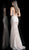 Jovani - 62517 Embellished Embroidered Deep V-neck Trumpet Dress in Pink