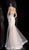 Jovani - 62523 Embellished Corset Bodice Tulle Mermaid Prom Dress in Brown and Silver