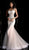 Jovani - 62523 Embellished Corset Bodice Tulle Mermaid Prom Dress in Brown and Silver