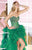 Alyce Paris - 6253 Jewel Embellished Ruffled High Low Dress In Green