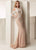 Jasz Couture - 6253 Bateau Neck Embellished Sheath Gown In Neutral
